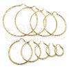 Oro Laminado Large Hoop, Gold Filled Style Diamond Cutting Finish, Golden Finish, 02.213.0249.1.50