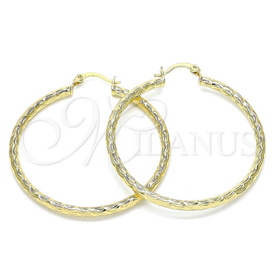 Oro Laminado Large Hoop, Gold Filled Style Diamond Cutting Finish, Golden Finish, 02.213.0151.50