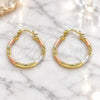 Oro Laminado Medium Hoop, Gold Filled Style Diamond Cutting Finish, Tricolor, 02.213.0151.1.30