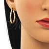 Oro Laminado Medium Hoop, Gold Filled Style Diamond Cutting Finish, Golden Finish, 02.213.0151.30