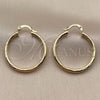 Oro Laminado Medium Hoop, Gold Filled Style Diamond Cutting Finish, Golden Finish, 02.213.0151.30