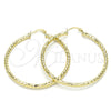 Oro Laminado Large Hoop, Gold Filled Style Diamond Cutting Finish, Golden Finish, 02.213.0252.50