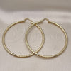 Oro Laminado Extra Large Hoop, Gold Filled Style Hollow Design, Diamond Cutting Finish, Golden Finish, 02.213.0252.70