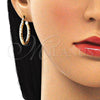 Oro Laminado Small Hoop, Gold Filled Style Hollow Design, Diamond Cutting Finish, Golden Finish, 02.213.0154.25