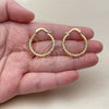 Oro Laminado Small Hoop, Gold Filled Style Hollow Design, Diamond Cutting Finish, Golden Finish, 02.213.0154.25