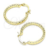 Oro Laminado Small Hoop, Gold Filled Style Hollow Design, Diamond Cutting Finish, Golden Finish, 02.213.0154.25