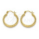 Oro Laminado Small Hoop, Gold Filled Style Hollow Design, Diamond Cutting Finish, Golden Finish, 02.213.0154.25