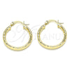 Oro Laminado Small Hoop, Gold Filled Style Diamond Cutting Finish, Golden Finish, 02.213.0252.25