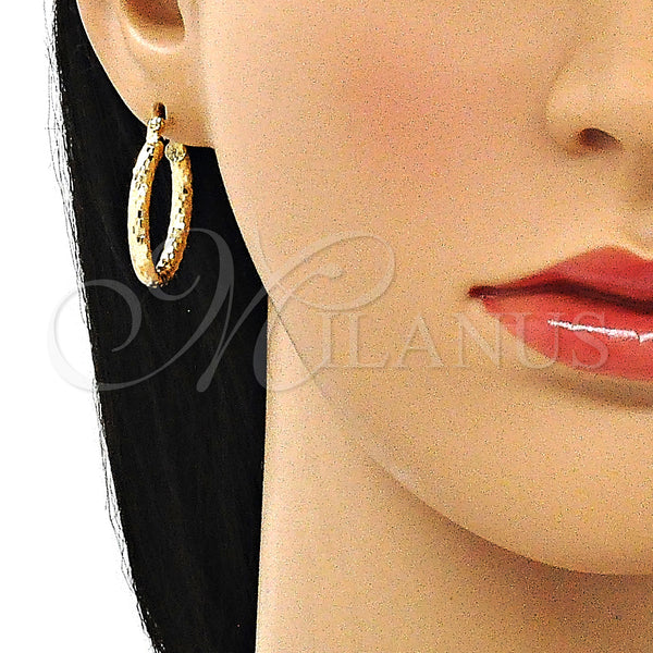 Gold Filled Hoop Earrings — Small Hoop Diamond Cutting 02. — alternate product view — SKU 143893 | Oro Laminado aretes de aro — Small Hoop Diamond Cutting 02. — SKU 143893