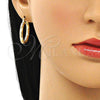 Oro Laminado Small Hoop, Gold Filled Style Diamond Cutting Finish, Golden Finish, 02.213.0252.25