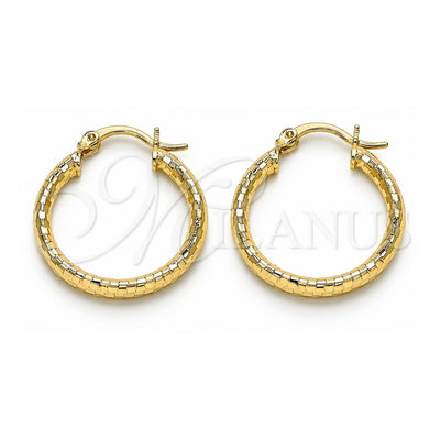 Oro Laminado Small Hoop, Gold Filled Style Diamond Cutting Finish, Golden Finish, 02.213.0252.25
