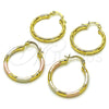 Oro Laminado Small Hoop, Gold Filled Style Diamond Cutting Finish, Golden Finish, 02.213.0252.25