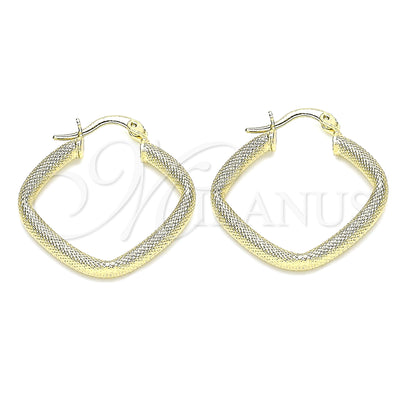 Oro Laminado aretes de aro — Small Hoop Diamond Cutting 02. por Mayoreo, vista principal del producto