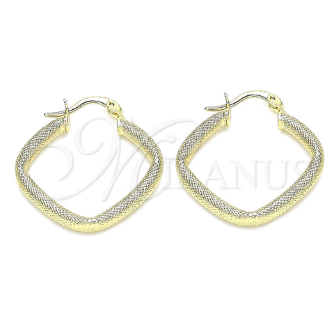 Oro Laminado Small Hoop, Gold Filled Style Diamond Cutting Finish, Golden Finish, 02.213.0253.25