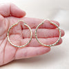 Oro Laminado Medium Hoop, Gold Filled Style Hollow Design, Diamond Cutting Finish, Golden Finish, 02.213.0252.40