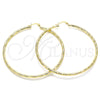 Oro Laminado Extra Large Hoop, Gold Filled Style Diamond Cutting Finish, Golden Finish, 02.213.0254.1.70
