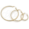 Oro Laminado Extra Large Hoop, Gold Filled Style Diamond Cutting Finish, Golden Finish, 02.213.0254.1.70