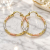 Oro Laminado Medium Hoop, Gold Filled Style Diamond Cutting Finish, Tricolor, 02.213.0255.40