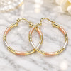 Oro Laminado Medium Hoop, Gold Filled Style Diamond Cutting Finish, Tricolor, 02.213.0257.40