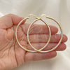 Oro Laminado Large Hoop, Gold Filled Style Diamond Cutting Finish, Tricolor, 02.213.0258.1.60