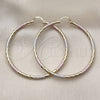 Oro Laminado Large Hoop, Gold Filled Style Hollow Design, Diamond Cutting Finish, Tricolor, 02.213.0259.60