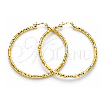 Oro Laminado Large Hoop, Gold Filled Style Diamond Cutting Finish, Golden Finish, 02.213.0263.60