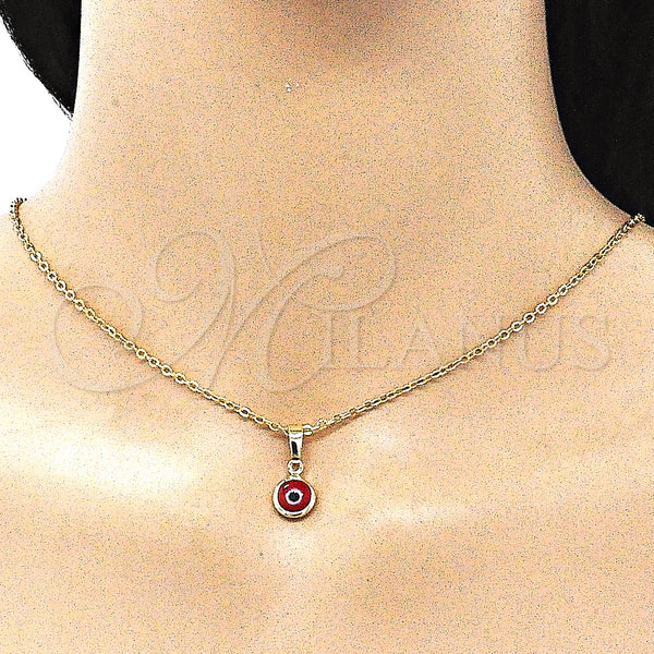Gold Filled Pendant — Fancy Pendant Evil Eye Design Red Resin 05.63. — alternate product view — SKU 143930 | Oro Laminado dije — elegante Pendant Evil Eye diseño Red Resin 05.63. — SKU 143930