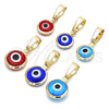 Oro Laminado Fancy Pendant, Gold Filled Style Evil Eye Design, Red Resin Finish, Golden Finish, 05.63.1162.2