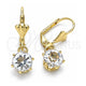 Arete Colgante 02.122.0112.5 Oro Laminado, con Cristal Blanca, Pulido, Tono Dorado