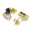 Gold Filled Ring — Stud Earring Baguette Design with Sapphire Blue and — alternate product view — SKU 143953 | Oro Laminado anillo — Stud Earring Baguette diseño with Sapphire Blue and — SKU 143953