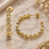 Oro Laminado Stud Earring, Gold Filled Style Star Design, with White Micro Pave, Polished, Golden Finish, 02.341.0113