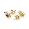 Gold Filled Ring — Stud Earring Evil Eye Design with White Cubic — alternate product view — SKU 143975 | Oro Laminado anillo — Stud Earring Evil Eye diseño with blanco Cubic — SKU 143975