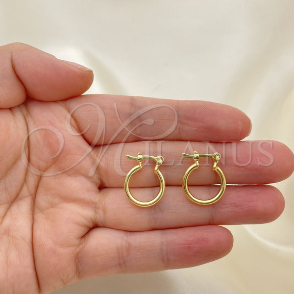 Gold Filled Hoop Earrings — Small Hoop Polished 02.58. — alternate product view — SKU 143980 | Oro Laminado aretes de aro — Small Hoop pulido 02.58. — SKU 143980