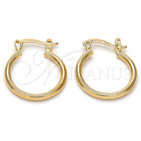 Oro Laminado Small Hoop, Gold Filled Style Polished, Golden Finish, 02.58.0020.15