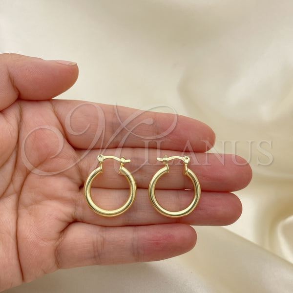 Gold Filled Hoop Earrings — Small Hoop Polished 02.58. — alternate product view — SKU 143987 | Oro Laminado aretes de aro — Small Hoop pulido 02.58. — SKU 143987