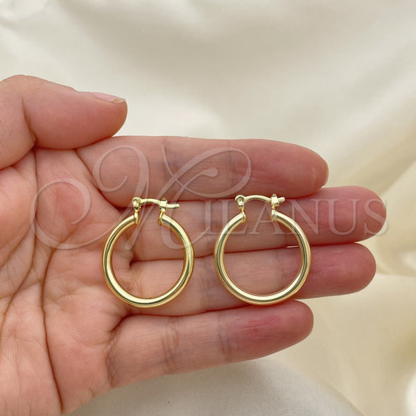 Gold Filled Hoop Earrings — Small Hoop Polished 02.58. — alternate product view — SKU 143988 | Oro Laminado aretes de aro — Small Hoop pulido 02.58. — SKU 143988