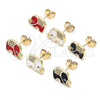 Gold Filled Ring — Stud Earring Elephant Design with White and Black — alternate product view — SKU 143994 | Oro Laminado anillo — Stud Earring Elephant diseño with blanco and negro — SKU 143994