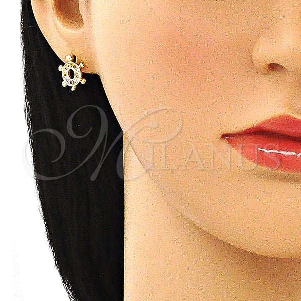 Gold Filled Ring — Earring and Pendant Adult Set Turtle Design with — alternate product view — SKU 144012 | Oro Laminado anillo — Earring and Pendant Adult Set Turtle diseño with — SKU 144012