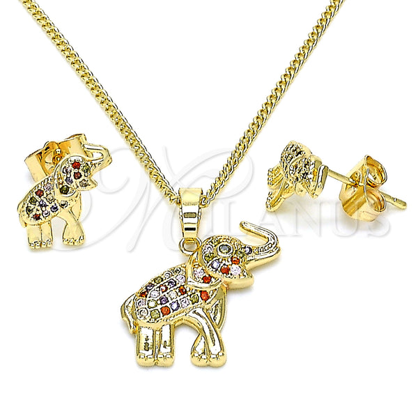 Gold Filled Ring — Earring and Pendant Adult Set Elephant Design with — main product view — SKU 144015 | Oro Laminado anillo — Earring and Pendant Adult Set Elephant diseño with — SKU 144015