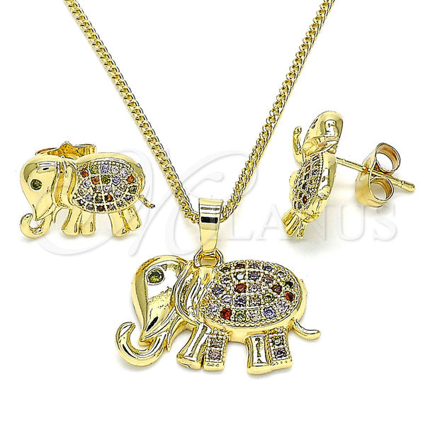 Gold Filled Ring — Earring and Pendant Adult Set Elephant Design with — main product view — SKU 144016 | Oro Laminado anillo — Earring and Pendant Adult Set Elephant diseño with — SKU 144016
