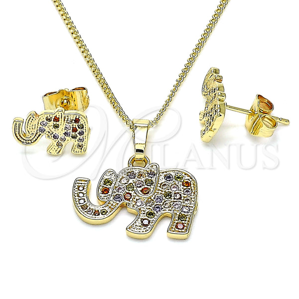 Gold Filled Ring — Earring and Pendant Adult Set Elephant Design with — main product view — SKU 144023 | Oro Laminado anillo — Earring and Pendant Adult Set Elephant diseño with — SKU 144023