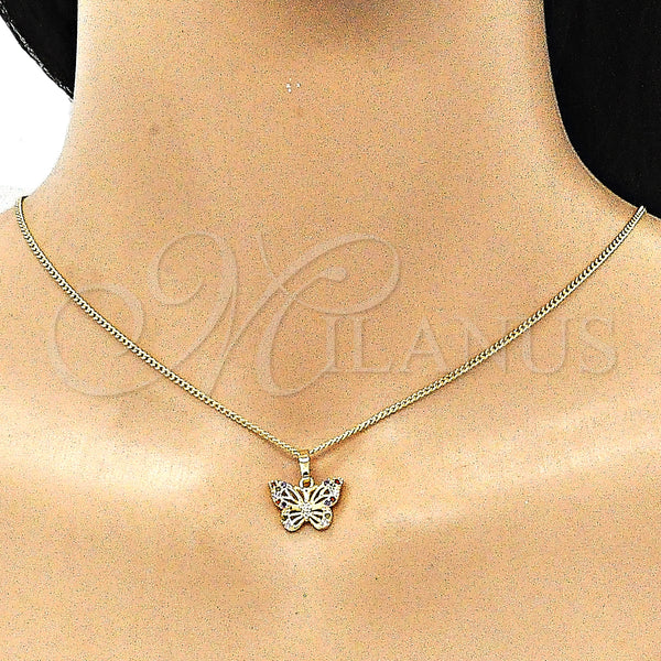 Gold Filled Ring — Earring and Pendant Adult Set Butterfly Design with — alternate product view — SKU 144026 | Oro Laminado anillo — Earring and Pendant Adult Set Butterfly diseño with — SKU 144026