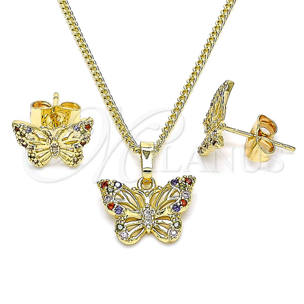 Gold Filled Ring — Earring and Pendant Adult Set Butterfly Design with — main product view — SKU 144026 | Oro Laminado anillo — Earring and Pendant Adult Set Butterfly diseño with — SKU 144026