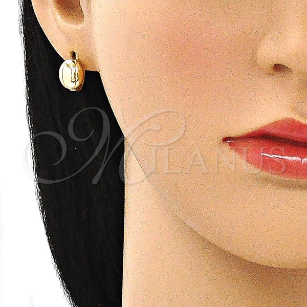 Gold Filled Hoop Earrings — Huggie Hoop Polished 02. — alternate product view — SKU 144035 | Oro Laminado aretes de aro — Huggie Hoop pulido 02. — SKU 144035