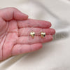Oro Laminado Huggie Hoop, Gold Filled Style Heart Design, Polished, Golden Finish, 02.213.0272.12