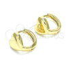 Oro Laminado Huggie Hoop, Gold Filled Style Heart Design, Polished, Golden Finish, 02.213.0272.12