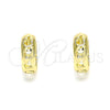 Oro Laminado Huggie Hoop, Gold Filled Style Apple Design, Polished, Golden Finish, 02.213.0276.12