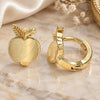 Oro Laminado Huggie Hoop, Gold Filled Style Apple Design, Polished, Golden Finish, 02.213.0278.10