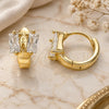 Oro Laminado Huggie Hoop, Gold Filled Style with White Cubic Zirconia, Polished, Golden Finish, 02.213.0283.10