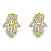 Gold Filled Ring — Stud Earring Hand of God and Judaica Design — alternate product view — SKU 144068 | Oro Laminado anillo — Stud Earring Hand of God and Judaica diseño — SKU 144068